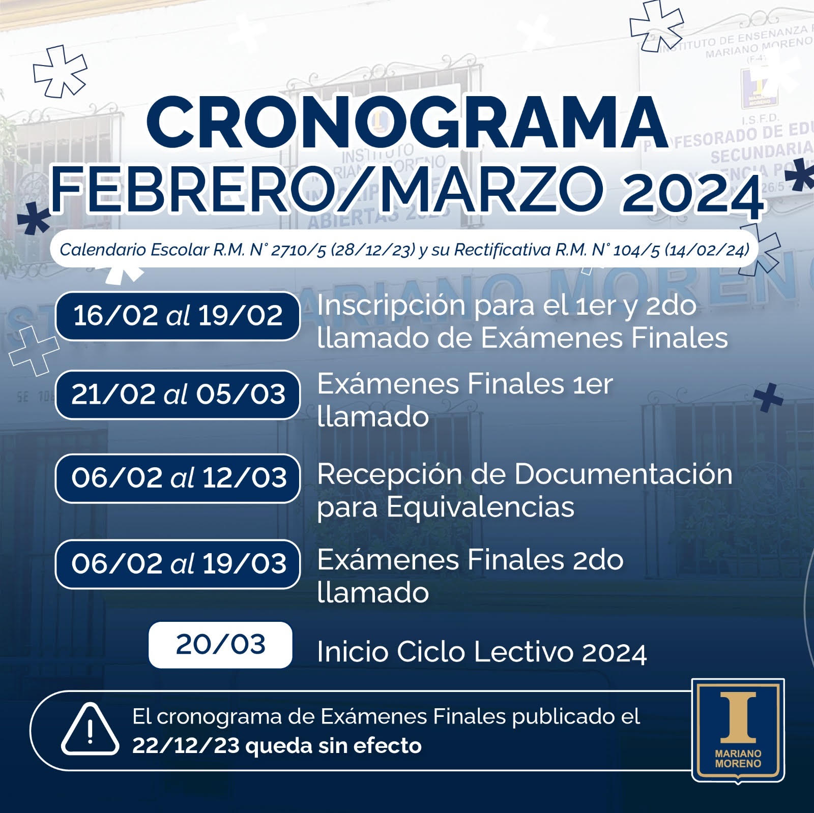 Cronograma Febrero/Marzo 2024